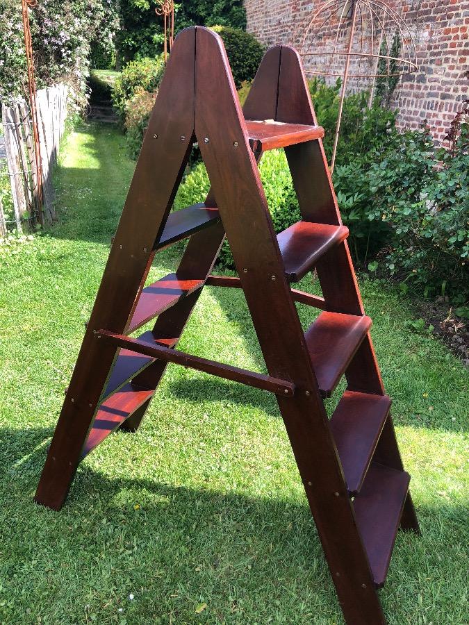 Library steps . Mahogany. 