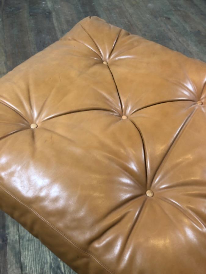 Pouf AMANTA en cuir cognac by BELLINI