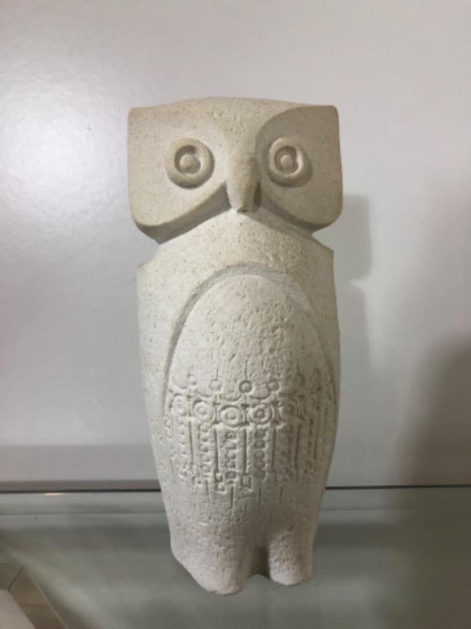 Sculpture HIBOU en pierre STONE ART 