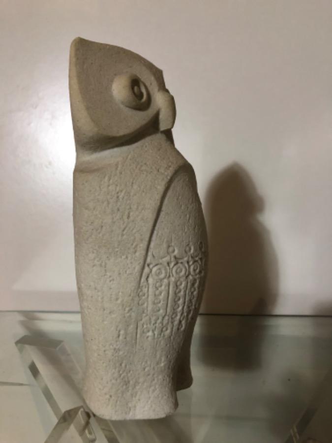 Sculpture HIBOU en pierre STONE ART 