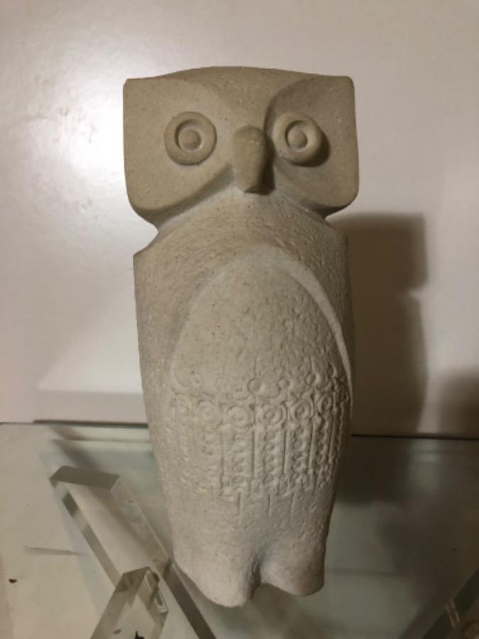 Sculpture HIBOU en pierre STONE ART 