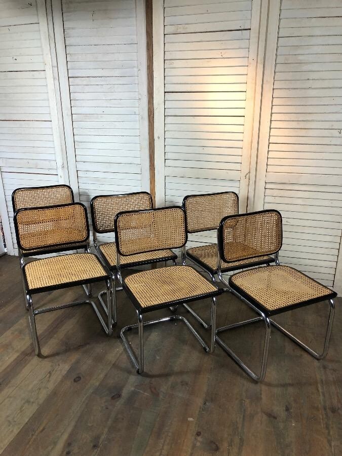 Série de 6 chaises B32 de Marcel BREUER